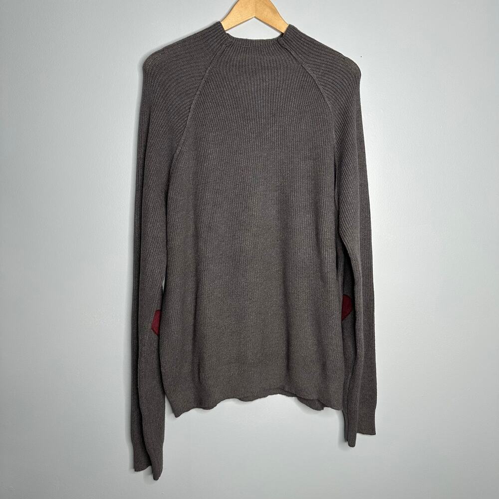 ACOA‎ Heart Elbow Patch Sweater Women 3X Gray NWT Romantic Coquette Ribbed Knit